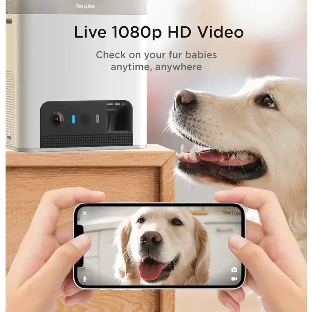 Petcube Bites 2 Lite WiFi Pet Camera Treat Dispenser 1080p HD Night Vision